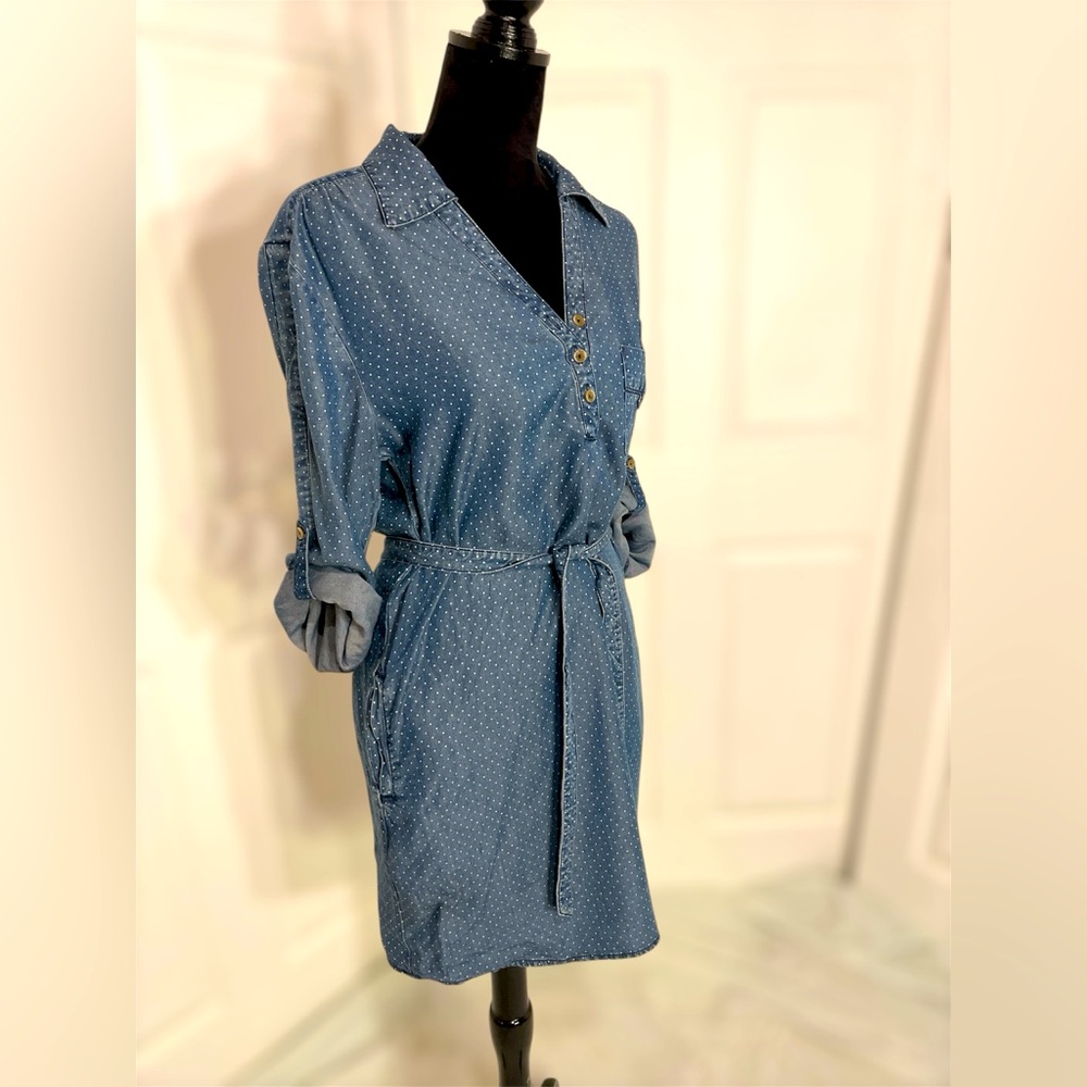 Shirt dress with tie waist size medium